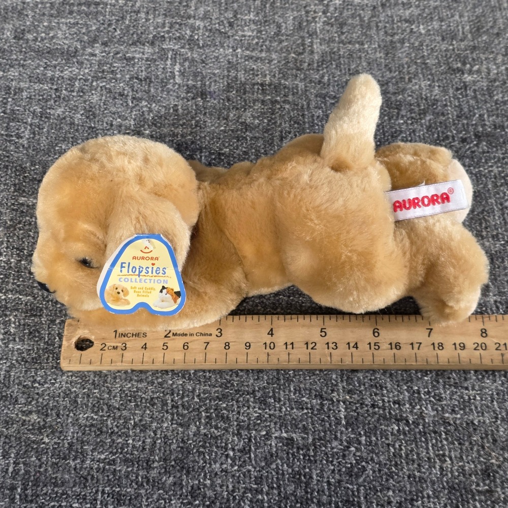 Aurora Flopsies Lil Garth Golden Retriever Puppy Dog Plush 8" 31184 NWT - Picture 6 of 7